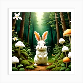 Rabbit In The Forest 10 Art Print