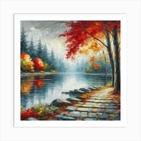 Autumn By The Lake 2 Art Print