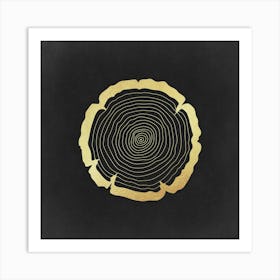 Tree Rings Forest Gold Print Art Print