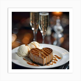 Heart-Shaped Chocolate Cheesecake Art Print