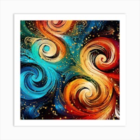 Abstract Swirls Painting 2 Art Print