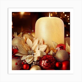 Christmas Candle Art Print