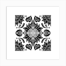 Black And White Mandala Art Print