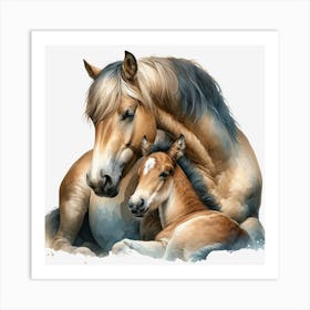 Horse And Foal Art Print