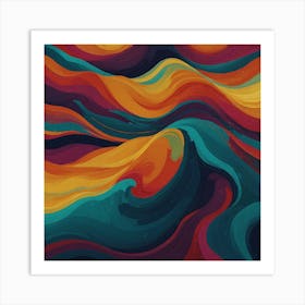 Abstract Wave Painting 18 Art Print