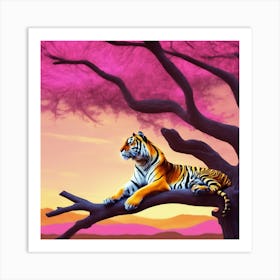 Tiger In The Tree 1 Art Print