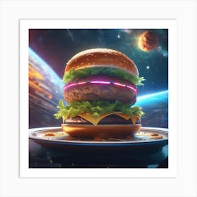 Burger In Space 13 Art Print