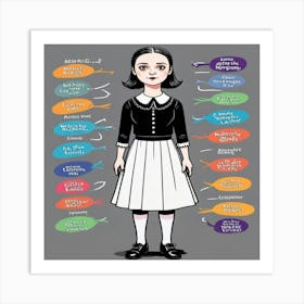 Girl Dressed In A School Uniform Art Print