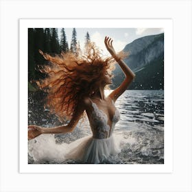 Beautiful Woman In Water 2 Art Print