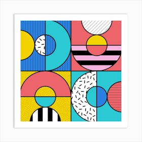 Memphis Futura Pattern 06 Art Print