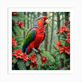 Parrot In The Forest Art Print