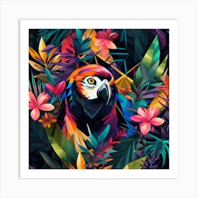 Colorful Parrot In The Jungle 1 Art Print