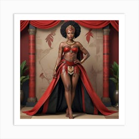 Pikaso Texttoimage Beautiful Africanpowerful Queen Warrior Dressed In (5) Art Print