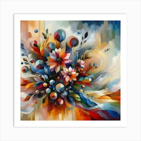 Flowers oil painting abstract painting art 13 Art Print