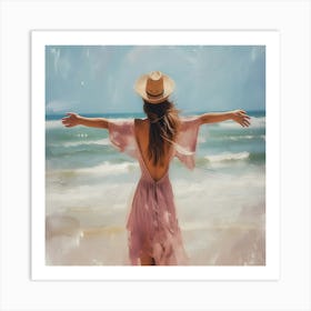 Girl At The Beach Art Print