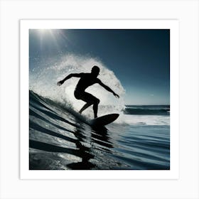 Surfer Riding A Wave 2 Art Print