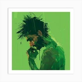 Green Man Sad Art Print