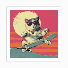 Skateboard Cat 5 Art Print