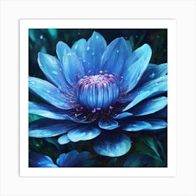 Blue Lotus Flower Art Print