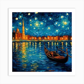 Starry Night In Venice Art Print