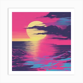 Minimalism Masterpiece, Trace In The Waves To Infinity + Fine Layered Texture + Complementary Cmyk C (35) Art Print