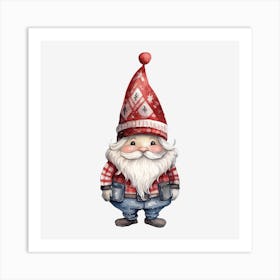 Gnome Christmas Art Print