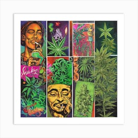 Marijuana Collage Art Print
