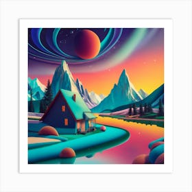 House In The Mountains 1 Art Print