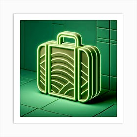 Neon Suitcase Art Print