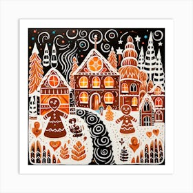Gingerbread Village Art Print