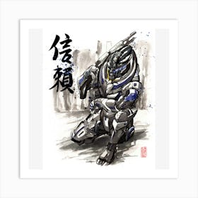 Trending Mass Effect Garrus Sumie Style With Japanese Art Print