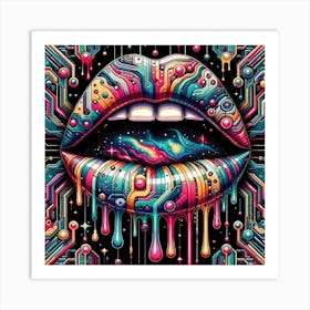 Psychedelic Lip DrIp Art Print