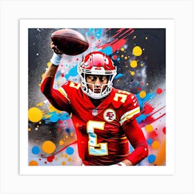 Kansas Chiefs Football Player Art Print