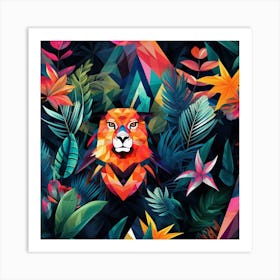 Lion In The Jungle 15 Art Print