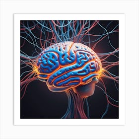 Brain 3d Illustration 5 Art Print