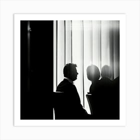 Silhouette Of Businessmen Art Print