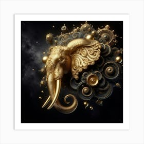 Golden Elephant 3 Art Print