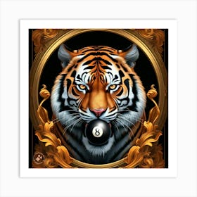 Tiger With Billiard Ball Art Print