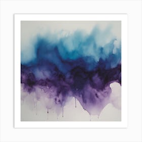 Purple And Blue Watercolor Painting Art Print