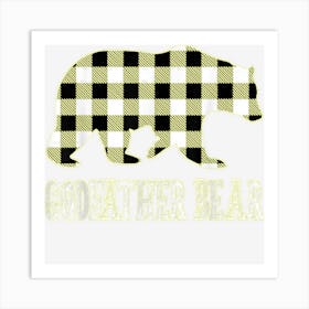 Godfather Bear Shirt Red Buffalo Plaid Godfather Bear Pajama Art Print