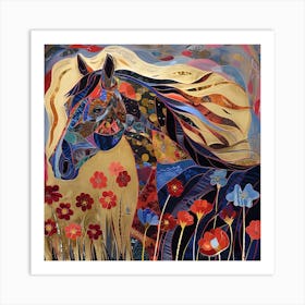 Patchwork Quilted Horse 1 Art Print