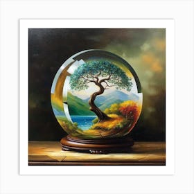 Tree In A Glass Ball 2 Art Print