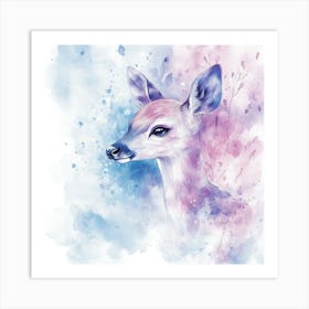 Deer Watercolor Painting 2 Art Print