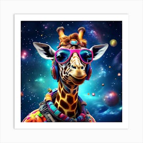 Giraffe In Space art print 1 Art Print