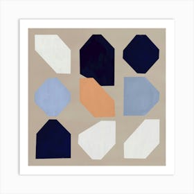 Black , Blue And White with orange Art Print