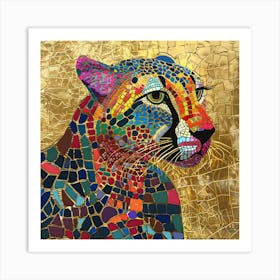 Mosaic Leopard Art Print