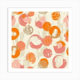 Orange Circles 1 Art Print