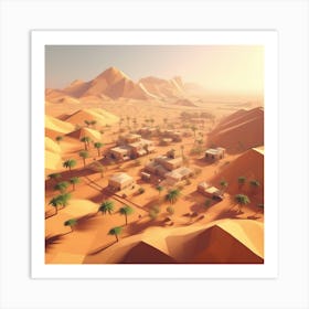 Desert Village 1 Art Print