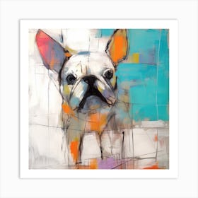 Conceptual Abstract Color Block Dog Portrait 42 Art Print