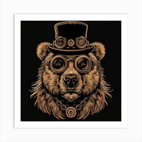 Steampunk Bear 32 Art Print